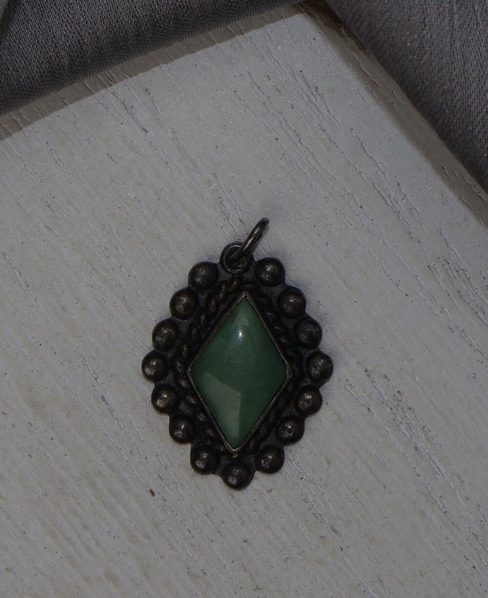 Vintage Sterling Silver Turquoise Pendant 2.4G / 0.9in